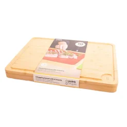 Planche à découper en bambou avec 4 inserts 40 × 30 cm Point Virgule