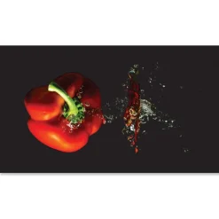 Planche à découper verre trempé Poivron 52 cm Pradel Excellence