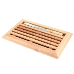 Planche à pain en hêtre avec grille amovible et couteau 38,5 cm Mathon