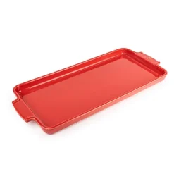 Plaque apéritifs et mignardises céramique Appolia 40 cm rouge Peugeot