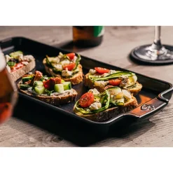 Plaque apéritifs et mignardises céramique ardoise Appolia 40 cm Peugeot