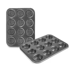 Plaque 12 biscuits perforée en acier 6 cm Ibili