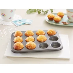 Plaque 12 mini-muffins acier revêtement antiadhérent 26 cm Mathon