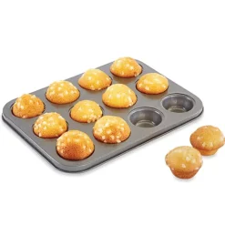 Plaque 12 mini-muffins acier revêtement antiadhérent 26 cm Mathon