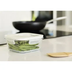 Plat carré en verre 800ml Pebbly