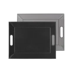 Plateau bicolore réversible noir et gris 45 cm FreeForm