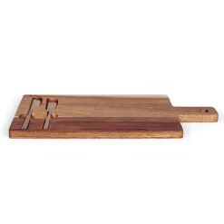 Plateau à fromage en bois d'acacia et couteaux inox or brossé Livoo