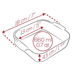 Plat à four céramique Appolia carré écru 18 cm Peugeot