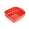 Plat à four céramique Appolia carré rouge 18 cm Peugeot