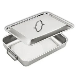 Plat à four en inox avec couvercle Inoxriv