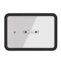 Plat à four en inox avec couvercle transparent 36 x 25 cm Inoxriv