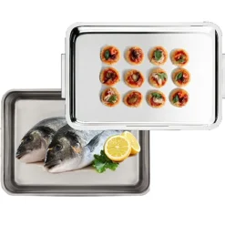 Plat à four Inox extra profond avec couvercle Duplex Inoxriv