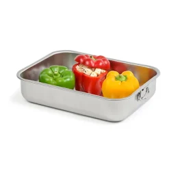 Plat à four rectangulaire en inox 35 x 26 cm Steel Pan