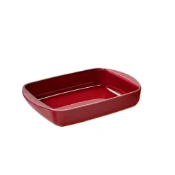 Plat à four rectangulaire en verre borosilicate avec couvercle Grenat 1,6L Pebbly
