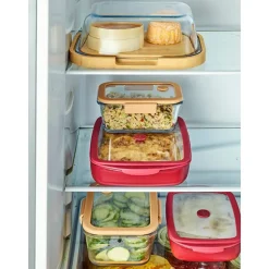 Plat à four rectangulaire en verre borosilicate avec couvercle Grenat 0,8 L Pebbly