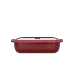 Plat à four rectangulaire en verre borosilicate avec couvercle Grenat 0,8 L Pebbly