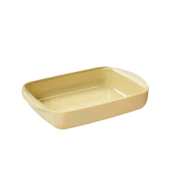Plat à four rectangulaire en verre borosilicate avec couvercle Crème 1,6 L Pebbly