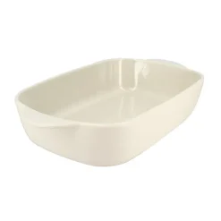 Plat à four rectangulaire Octave en grès beige 38 x 23 cm Menastyl