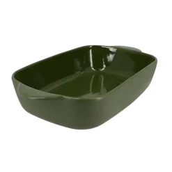 Plat à four rectangulaire Octave en grès vert 38 x 23 cm Menastyl
