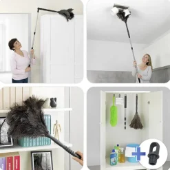 Plumeau en plumes d'autruche avec manche télescopique pliable 122 cm Wenko by Maximex