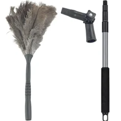 Plumeau en plumes d'autruche avec manche télescopique pliable 122 cm Wenko by Maximex