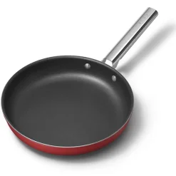 Poêle aluminium antiadhésive 28 cm rouge mat Smeg