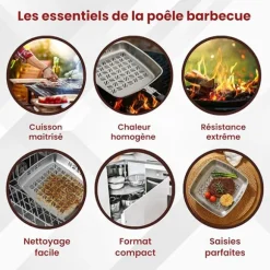 Poêle à barbecue en inox Kitchenpro
