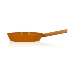 Poêle Ector induction aluminium revêtu manche en bois 28 cm jaune Ogo