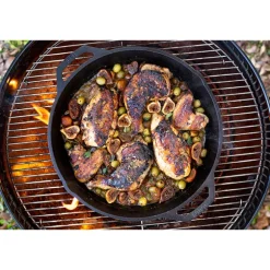 Poêle grill ronde en fonte naturelle 26 cm Lodge