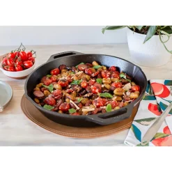 Poêle grill ronde en fonte naturelle 26 cm Lodge