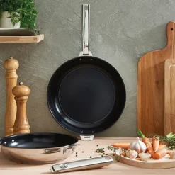 Poêle inox revêtement antiadhérent céramique Clips'Inox sans manche 24 cm Mathon
