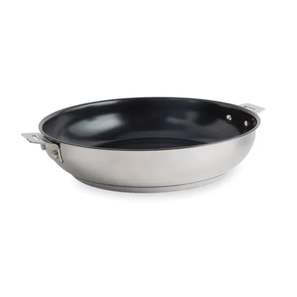 Poêle inox revêtement antiadhérent céramique Clips'Inox sans manche 24 cm Mathon