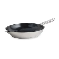 Poêle inox revêtement antiadhérent céramique Clips'Inox sans manche 28 cm Mathon