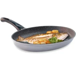 Poêle à poisson ovale revêtement Dur comme la pierre 34 cm Mathon