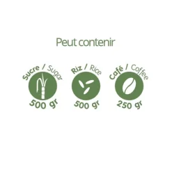 Pot en verre carré couvercle bambou 800ml Pebbly