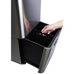 Poubelle de cuisine 3 bacs de tri sélectif 63 L inox Mathon