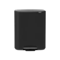 Poubelle rectangulaire à pédale avec 2 compartiments Bo noire 60 L Brabantia