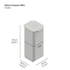 Poubelle Totem acier inoxydable 40 L - 2 compartiments 20 L Joseph Joseph