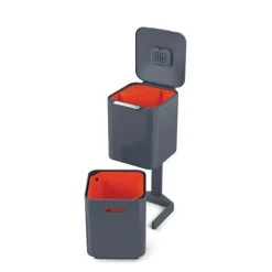Poubelle Totem Graphite 40 L - 2 compartiments 20 L Joseph Joseph