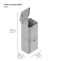 Poubelle Totem Graphite 40 L - 2 compartiments 20 L Joseph Joseph