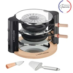 Raclette Evolution avec accessoires à fromage et deux grands poêlons Lagrange