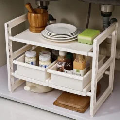 Rangement sous évier extensible