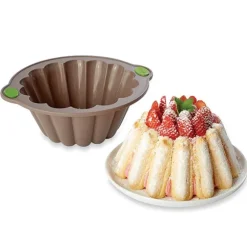 Rigiflex Moule à charlotte en silicone structure acier 26,5 cm Mathon
