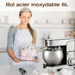 Robot pétrin TRO-1600 avec bol inox 6 L 1300 W Techwood