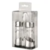 Salière et poivrière en verre et inox Ibili