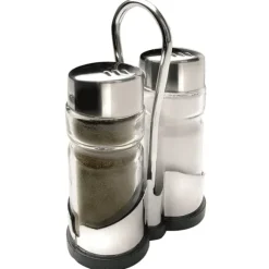 Salière et poivrière en verre et inox Ibili