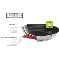 Sauteuse inox antiadhérente Mutine sans manche 26 cm Cristel