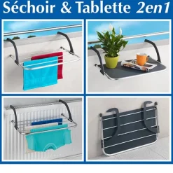 Séchoir et tablette 2 en 1 Wenko by Maximex
