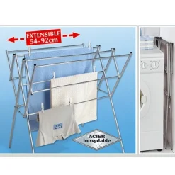 Séchoir à linge extensible en acier inoxydable Wenko by Maximex