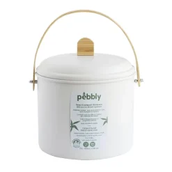 Seau à compost d'intérieur métal et bambou 7 L Pebbly